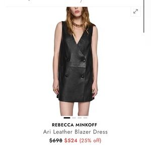 Rebecca Mincoff Ari leather blazer dress